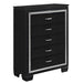 Allura Chest in Black 1916BK-9 - U&U Home Budget Furniture (Carteret, NJ)