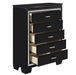 Allura Chest in Black 1916BK-9 - U&U Home Budget Furniture (Carteret, NJ)