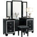 Allura Vanity Stool in Black 1916BK-14 - U&U Home Budget Furniture (Carteret, NJ)