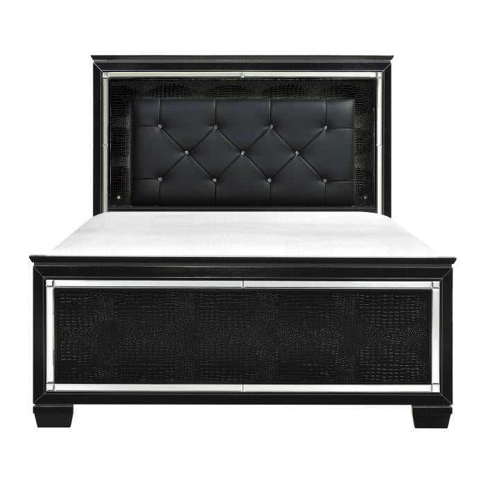 Allura Full Panel Bed in Black 1916FBK-1* - U&U Home Budget Furniture (Carteret, NJ)
