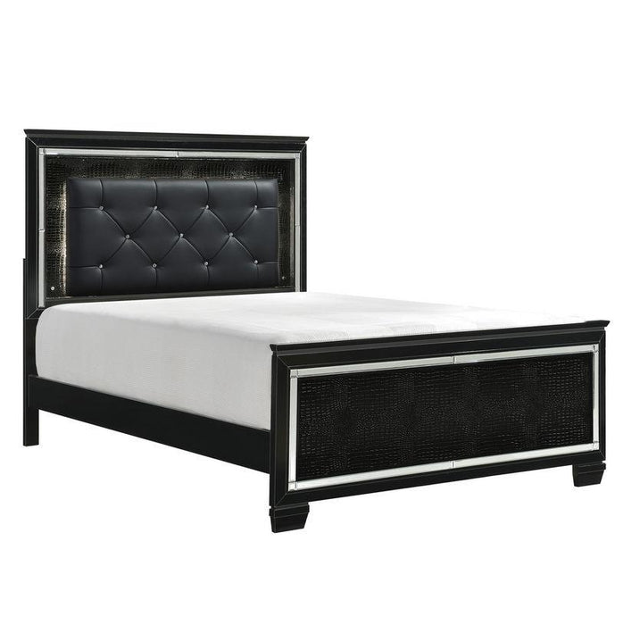 Allura Full Panel Bed in Black 1916FBK-1* - U&U Home Budget Furniture (Carteret, NJ)