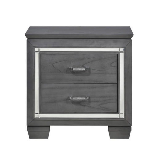 Allura Nightstand in Gray 1916GY-4 - U&U Home Budget Furniture (Carteret, NJ)