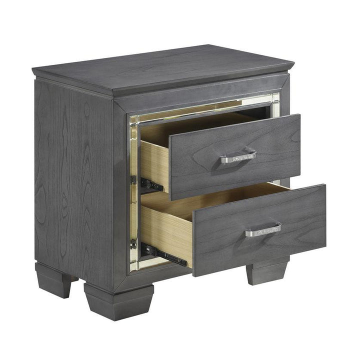 Allura Nightstand in Gray 1916GY-4 - U&U Home Budget Furniture (Carteret, NJ)