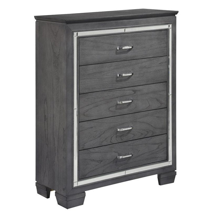 Allura Chest in Gray 1916GY-9 - U&U Home Budget Furniture (Carteret, NJ)