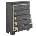 Allura Chest in Gray 1916GY-9 - U&U Home Budget Furniture (Carteret, NJ)