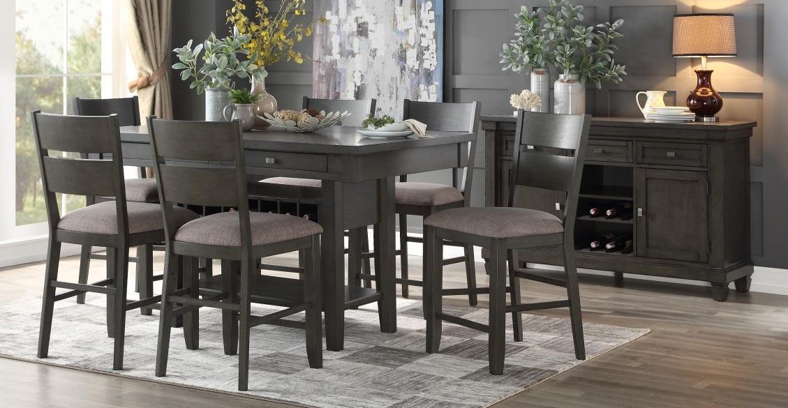 Baresford Counter Height Chair in Gray (Set of 2) - U&U Home Budget Furniture (Carteret, NJ)