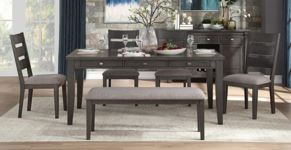 Baresford Bench in Gray 5674-13 - U&U Home Budget Furniture (Carteret, NJ)