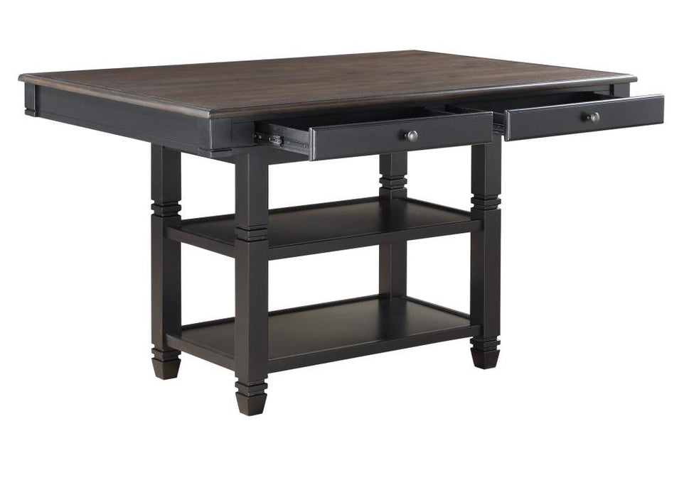 Baywater Counter Height Table in Natural and Black 5705BK-36 - U&U Home Budget Furniture (Carteret, NJ)