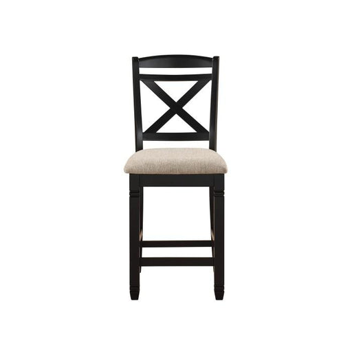 Baywater Counter Height Chair in Black (Set of 2) - U&U Home Budget Furniture (Carteret, NJ)