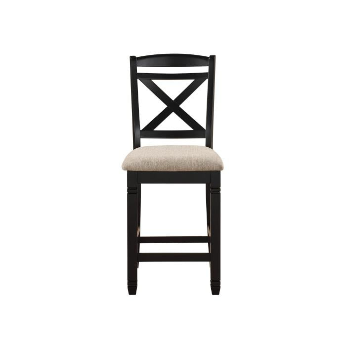 Baywater Counter Height Chair in Black (Set of 2) - U&U Home Budget Furniture (Carteret, NJ)