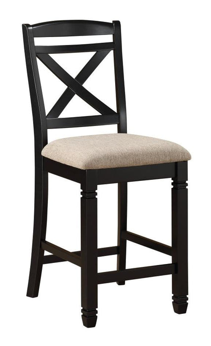 Baywater Counter Height Chair in Black (Set of 2) - U&U Home Budget Furniture (Carteret, NJ)