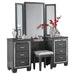 Allura Vanity Dresser with Mirror in Gray 1916GY-15* - U&U Home Budget Furniture (Carteret, NJ)