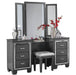 Allura Vanity Stool in Gray 1916GY-14 - U&U Home Budget Furniture (Carteret, NJ)
