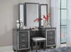 Allura Vanity Stool in Gray 1916GY-14 - U&U Home Budget Furniture (Carteret, NJ)