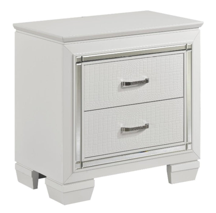 Allura Nightstand in White 1916W-4 - U&U Home Budget Furniture (Carteret, NJ)