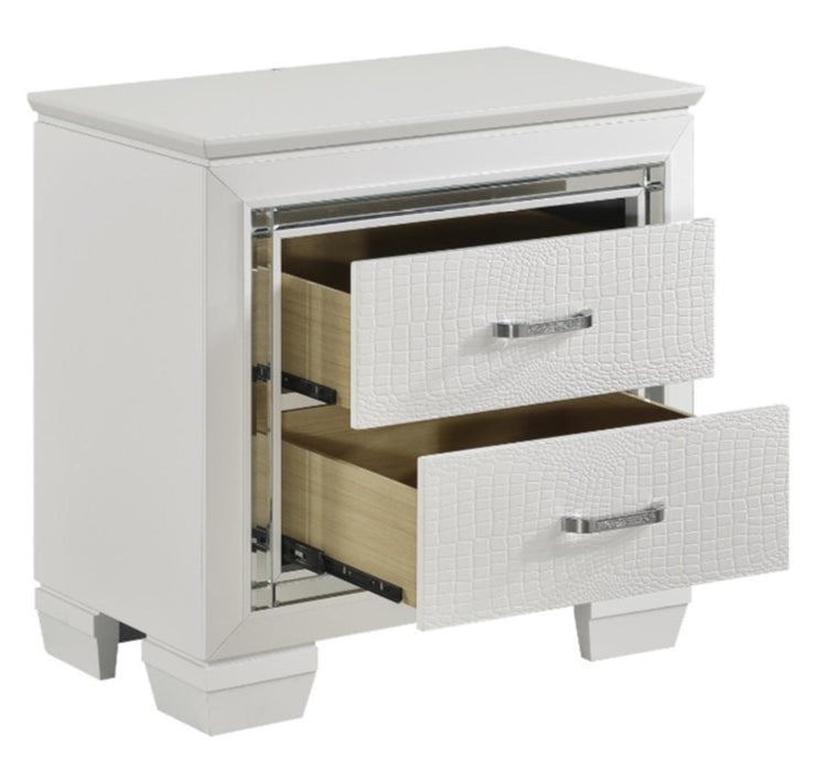 Allura Nightstand in White 1916W-4 - U&U Home Budget Furniture (Carteret, NJ)