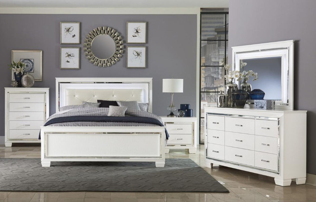 Allura Nightstand in White 1916W-4 - U&U Home Budget Furniture (Carteret, NJ)