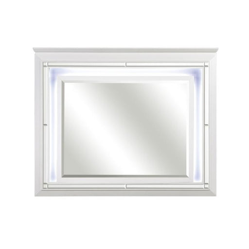 Allura Mirror in White 1916W-6 - U&U Home Budget Furniture (Carteret, NJ)