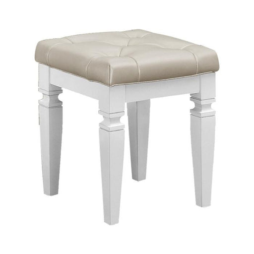 Allura Vanity Stool in White 1916W-14 - U&U Home Budget Furniture (Carteret, NJ)