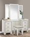 Allura Vanity Stool in White 1916W-14 - U&U Home Budget Furniture (Carteret, NJ)
