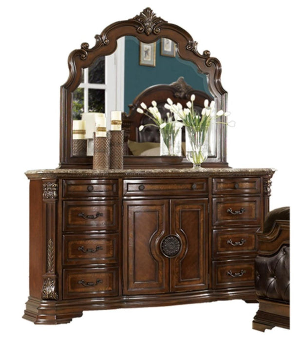 Antoinetta Mirror in Warm Cherry 1919-6 - U&U Home Budget Furniture (Carteret, NJ)
