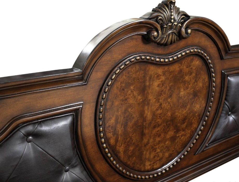 Antoinetta Queen Panel Bed in Warm Cherry 1919-1* - U&U Home Budget Furniture (Carteret, NJ)