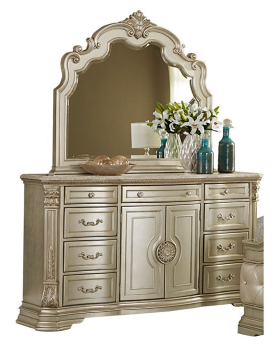 Antoinetta Mirror in Champagne Wood 1919NC-6 - U&U Home Budget Furniture (Carteret, NJ)