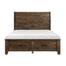 Jerrick Queen Sleigh Platform Bed with Footboard Storage in Burnished Brown 1957-1* - U&U Home Budget Furniture (Carteret, NJ)