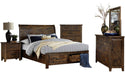 Jerrick Queen Sleigh Platform Bed with Footboard Storage in Burnished Brown 1957-1* - U&U Home Budget Furniture (Carteret, NJ)