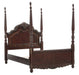 Deryn Park King Poster Bed in Cherry 2243K-1EK* - U&U Home Budget Furniture (Carteret, NJ)