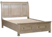 Bethel Queen Sleigh Platform Bed with Footboard Storage in Gray 2259GY-1* - U&U Home Budget Furniture (Carteret, NJ)