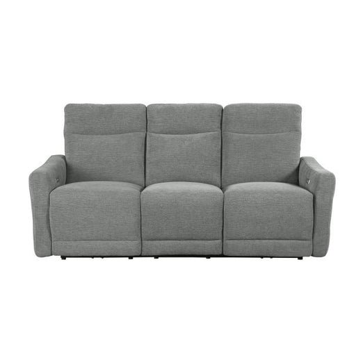 Edition Power Double Lay Flat Reclining Sofa in Dove Grey 9804DV-3PWH - U&U Home Budget Furniture (Carteret, NJ)
