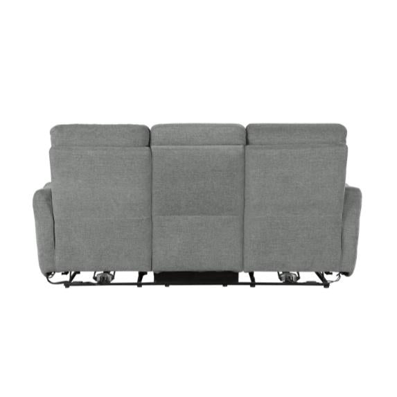 Edition Power Double Lay Flat Reclining Sofa in Dove Grey 9804DV-3PWH - U&U Home Budget Furniture (Carteret, NJ)