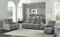 Edition Power Double Lay Flat Reclining Sofa in Dove Grey 9804DV-3PWH - U&U Home Budget Furniture (Carteret, NJ)