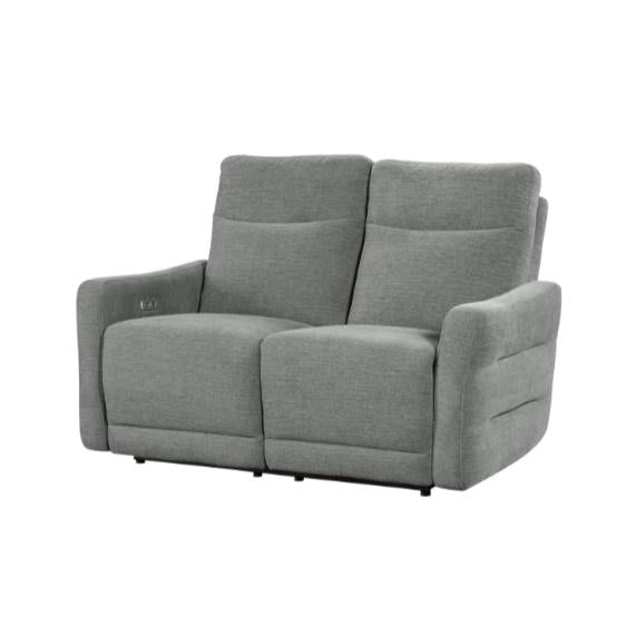 Edition Power Double Lay Flat Reclining Loveseat in Dove Grey 9804DV-2PWH - U&U Home Budget Furniture (Carteret, NJ)