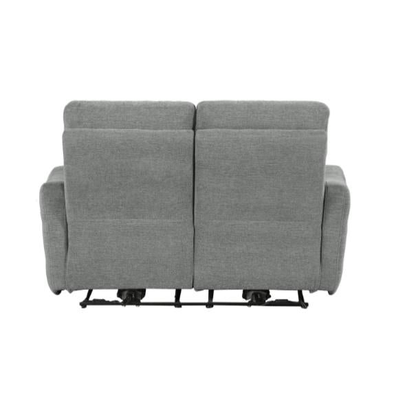 Edition Power Double Lay Flat Reclining Loveseat in Dove Grey 9804DV-2PWH - U&U Home Budget Furniture (Carteret, NJ)