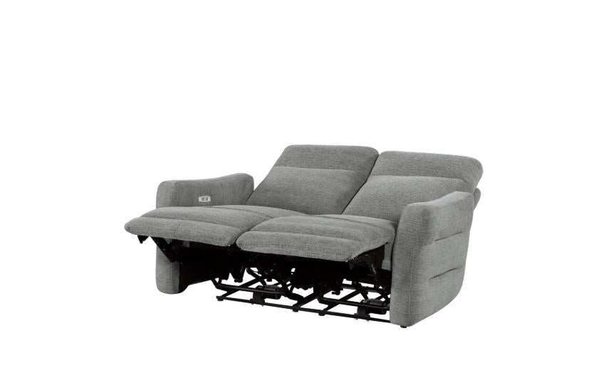 Edition Power Double Lay Flat Reclining Loveseat in Dove Grey 9804DV-2PWH - U&U Home Budget Furniture (Carteret, NJ)