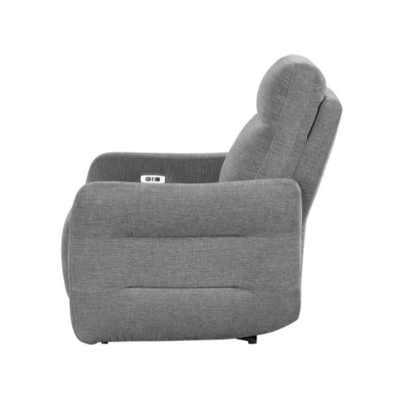 Edition Power Lay Flat Reclining Chair in Dove Grey 9804DV-1PWH - U&U Home Budget Furniture (Carteret, NJ)
