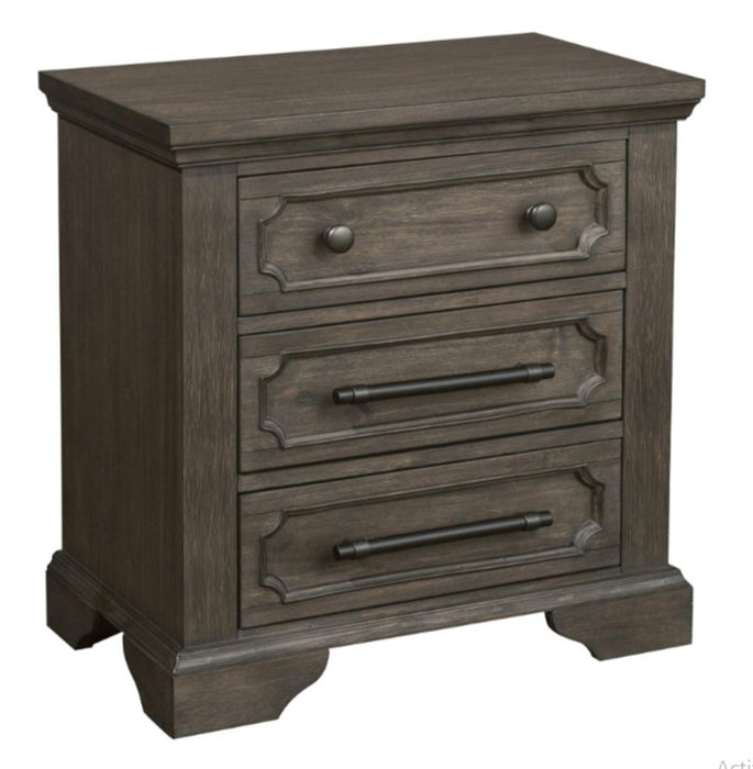 Taulon Nightstand in Dark Oak 5438-4 - U&U Home Budget Furniture (Carteret, NJ)