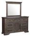 Taulon Mirror in Dark Oak 5438-6 - U&U Home Budget Furniture (Carteret, NJ)