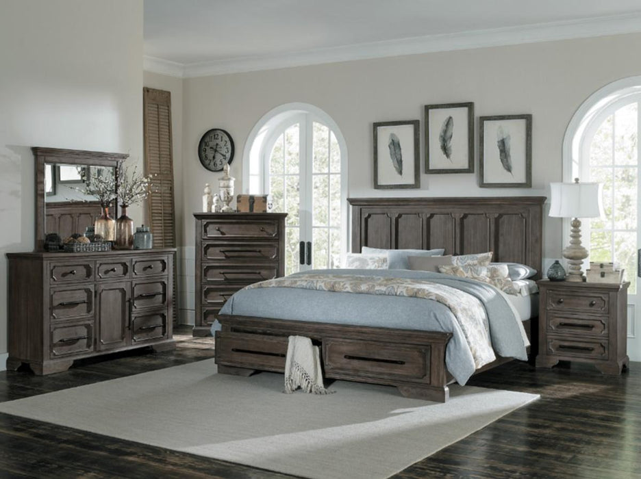 Taulon Mirror in Dark Oak 5438-6 - U&U Home Budget Furniture (Carteret, NJ)