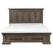 Taulon Queen Platform Bed with Footboard Storage in Dark Oak 5438-1* - U&U Home Budget Furniture (Carteret, NJ)