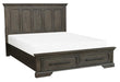 Taulon Queen Platform Bed with Footboard Storage in Dark Oak 5438-1* - U&U Home Budget Furniture (Carteret, NJ)