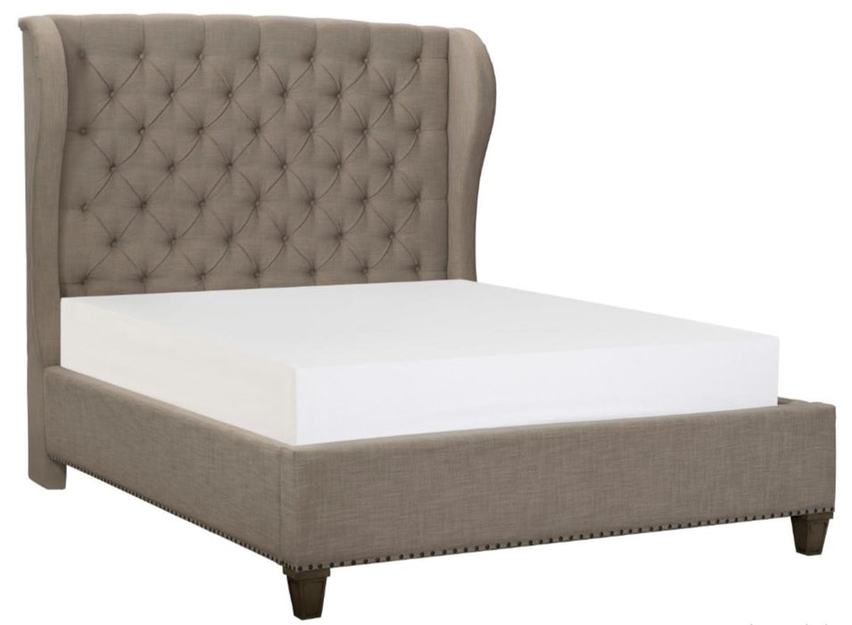 Vermillion Queen Upholstered Panel Bed in Gray 5442-1* - U&U Home Budget Furniture (Carteret, NJ)