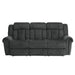 Nutmeg Double Reclining Sofa in Charcoal Gray 9901CC-3 - U&U Home Budget Furniture (Carteret, NJ)