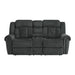 Nutmeg Double Reclining Loveseat in Charcoal Gray 9901CC-2 - U&U Home Budget Furniture (Carteret, NJ)