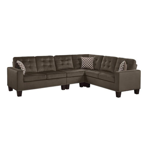 Lantana 2-Piece Reversible Sectional in Chocolate - U&U Home Budget Furniture (Carteret, NJ)