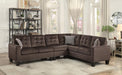 Lantana 2-Piece Reversible Sectional in Chocolate - U&U Home Budget Furniture (Carteret, NJ)