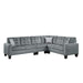Lantana 2-Piece Reversible Sectional in Gray 9957GY*SC - U&U Home Budget Furniture (Carteret, NJ)