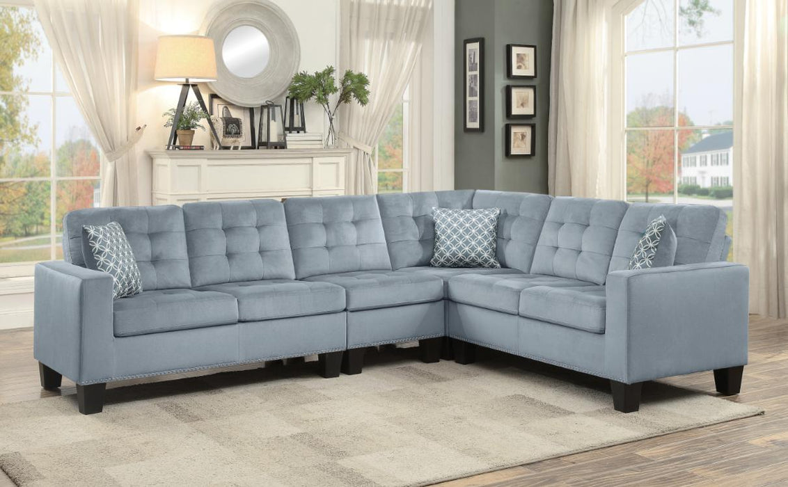 Lantana 2-Piece Reversible Sectional in Gray 9957GY*SC - U&U Home Budget Furniture (Carteret, NJ)